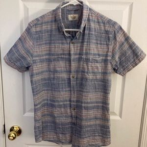 Marine Layer Skyline Short Sleeve Button Down Shirt - M